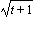 sqrt(t+1)